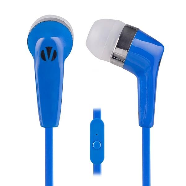 Vivitar V1072 Blue Infinite Stereo Earphones High Quality Sound Comfortable Fit