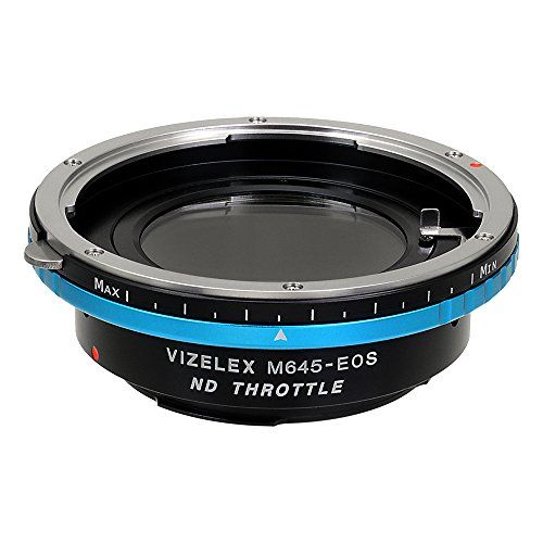 Vizelex ND Throttle Lens Mount Adapter: Mamiya 645 to Canon EOS with Built-in Variable ND Filter (ND2-ND1000)