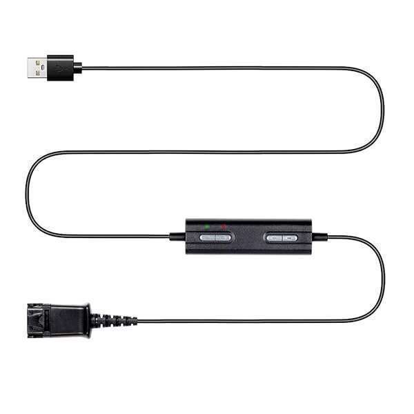 VoiceJoy QD to USB Adapter Cable for Plantronics Headsets - Volume Control & Mute for Mic/Speaker
