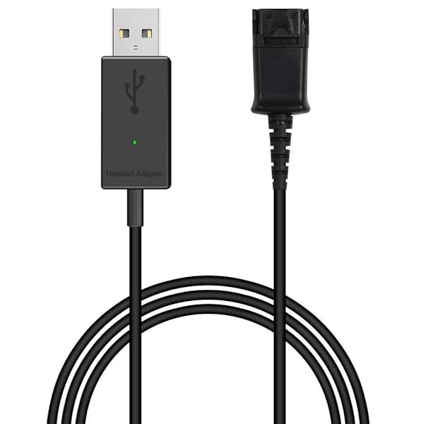 VoiceJoy USB Adapter for Plantronics QD Headsets - Connect to PC, Laptop & Softphones Easily