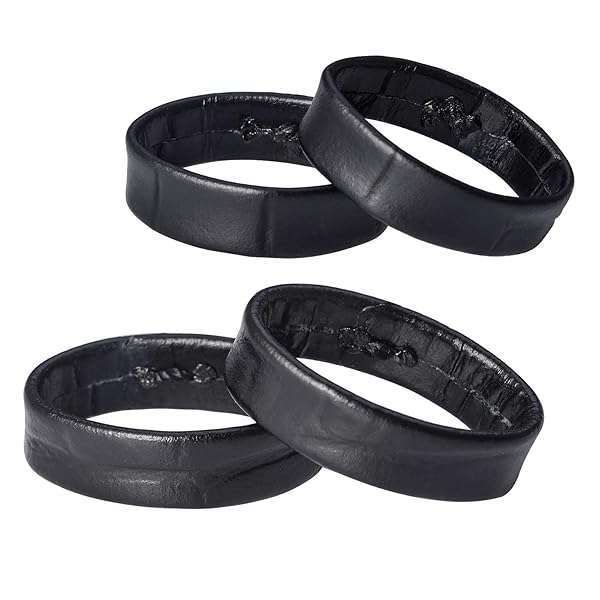 WOCCI 16mm Leather Watch Band Keeper & Holder Loop - Black Retainer Rings for Watch Strap