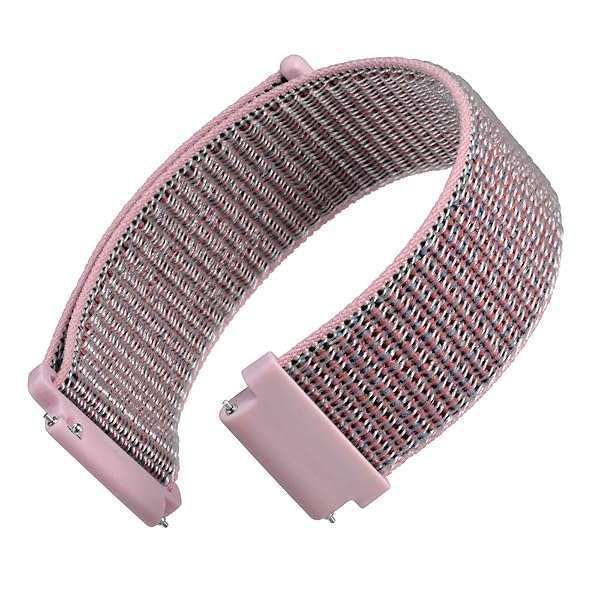 WOCCI 18mm Adjustable Nylon Watch Band - Quick Release Sport Loop Strap in Sand Pink