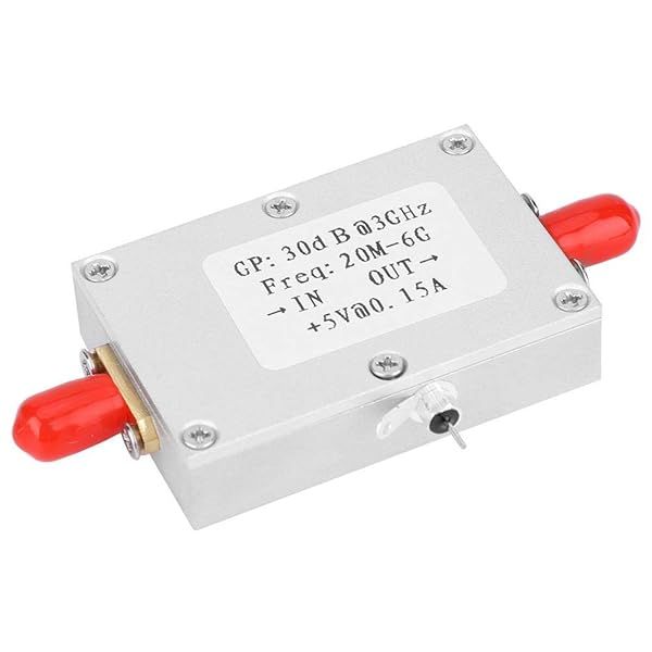 Walfront High Gain RF Amplifier 30dB Low Noise Wideband LNA for FM Radio and RF Drives 20M to 6G Electric Components