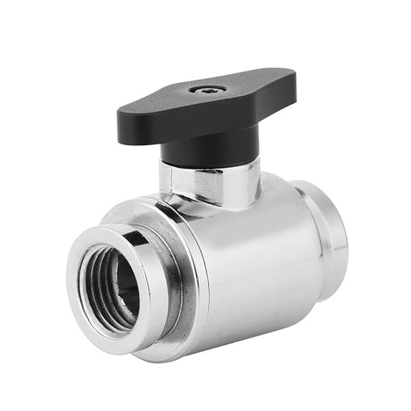 High-Quality G1/4 Water Cooling Valve with Handle for Computer Systems - Silver & Black Options