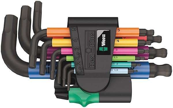 Buy Wera 950/9 Hex-Plus Multicolour L-Key Set - 9 Piece Metric Set with BlackLaser Finish