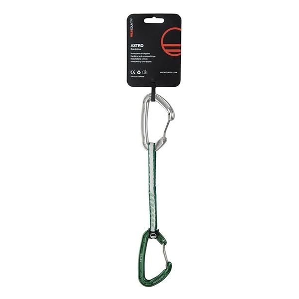 Wild Country Astro Rock Climbing Quickdraw - Lightweight 15cm Green Wiregate Carabiners for Optimal Performance