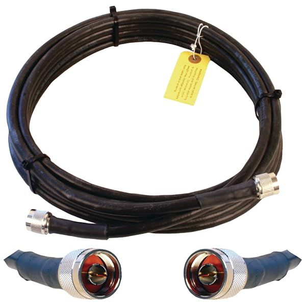 Wilson Electronics 20-Foot WILSON400 Ultra Low Loss Coax Cable with N Male Connectors - High Performance & Durability