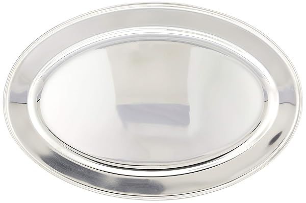 Winco Stainless Steel 11.5-Inch OPL-18 Oval Platter - Durable & Stylish Serving Dish