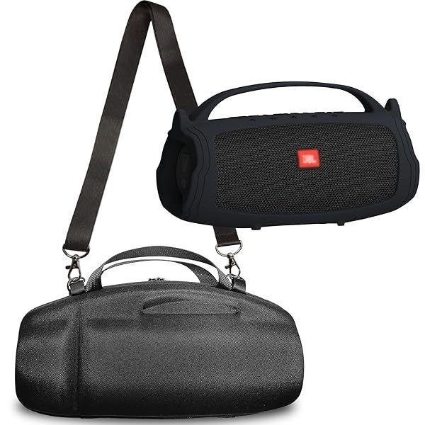 XEGIMOR Silicone Case Cover for JBL Charge 4 and 5 Portable Bluetooth Speaker Travel Accessories Black