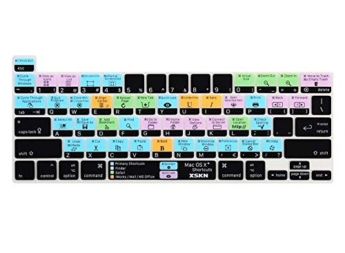 XSKN Mac OS X Silicone Keyboard Cover for 2019 MacBook Pro 16 A2141 and 13.3 A2338 M1 A2251 A2289 with Touch Bar