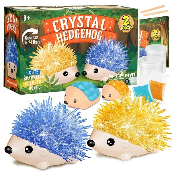 XXTOYS Crystal Growing Kit Vibrant Colored Hedgehog Science Kits for Kids Age 6-8 Great Gifts for Boys and Girls STEM Projects
