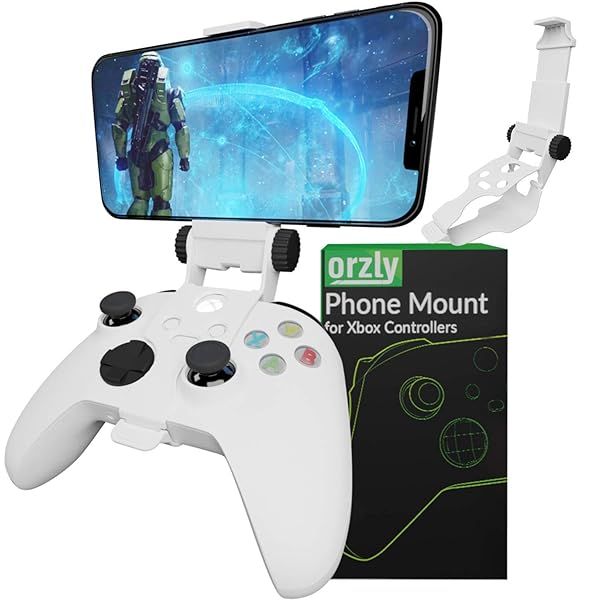 Adjustable Xbox Series X Controller Mobile Gaming Clip - Compatible Phone Mount for Xbox One & S | Robot White