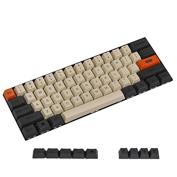 YMDK Carbon Dye Sub Keycaps for Mac - Thick PBT OEM Profile for 104 TKL & 60% MX Switch Keyboards (61 Keys Only)