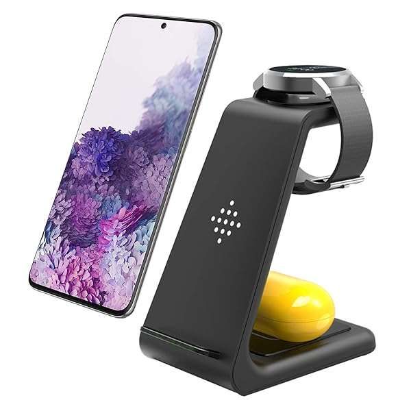 YOCUNKER 3-in-1 Wireless Charger Dock for Galaxy Watch & S22/S21/S20/Note 20 - Fast Charging for Buds & Gear