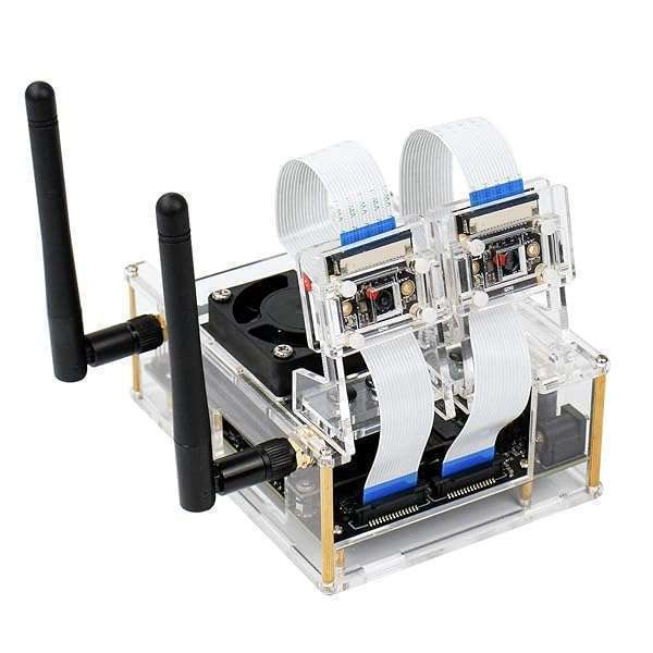 Yahboom Acrylic Case for NVIDIA Jetson Nano 4GB & 2GB - Cooling Fan & Camera Compatible