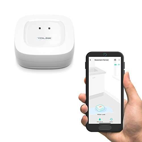 YoLink Water Leak Detector: 1/4 Mile Range, Wireless Smart Sensor with Alexa & IFTTT Compatibility