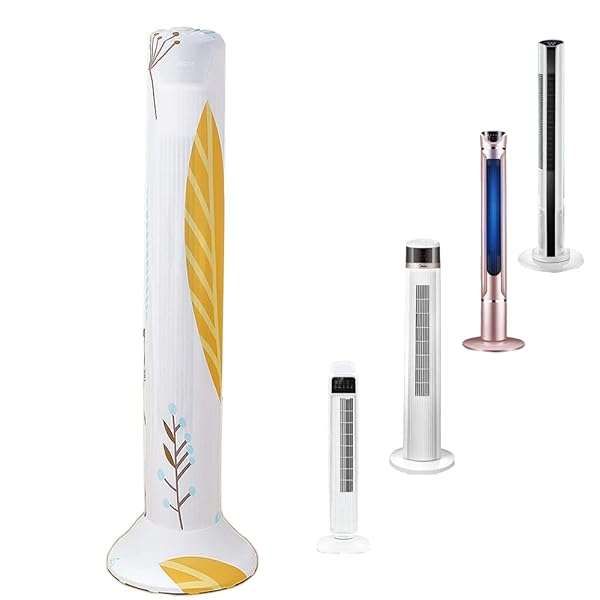 Yrzper Tower Fan Dust Cover - Washable, Moisture-Proof & Dustproof Sleeve for Household Fans (Leaves Design, Large Size)