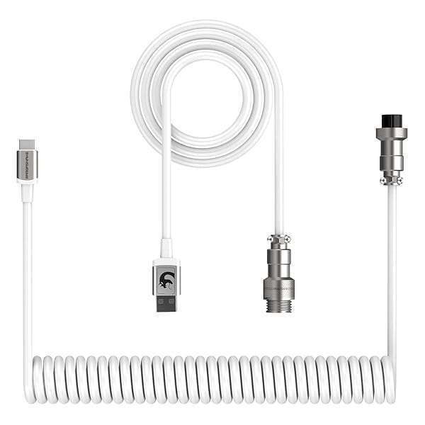 ZIYOU LANG C01 Custom Coiled USB C to A Cable - Detachable Spring Line for Gaming & Devices