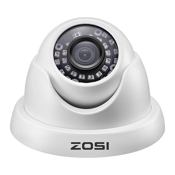 ZOSI 1000TVL CCTV Camera: 24 IR LEDs, Day/Night Vision, 65ft Range - Indoor/Outdoor Security Dome for DVR Systems