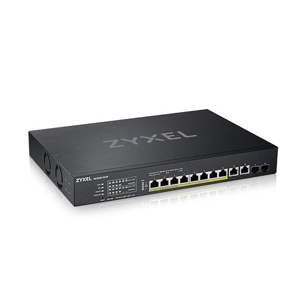 ZYXEL XS1930-12HP: 12-Port Managed PoE Switch with 10G Ethernet & Nebula Cloud - Rackmount, 375W Power