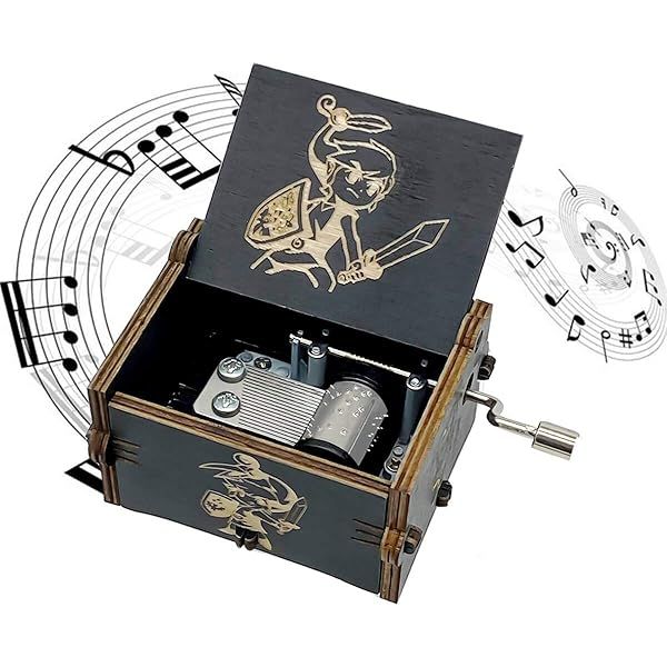 Zelda Wooden Music Box - Hand Crank Legend of Zelda Theme Gift for Weddings, Birthdays & Holidays