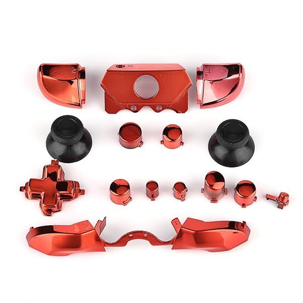 Zerone Full Button Set for Xbox One - Red Thumbsticks, ABXY Buttons, Dpad & Triggers Mod Kit