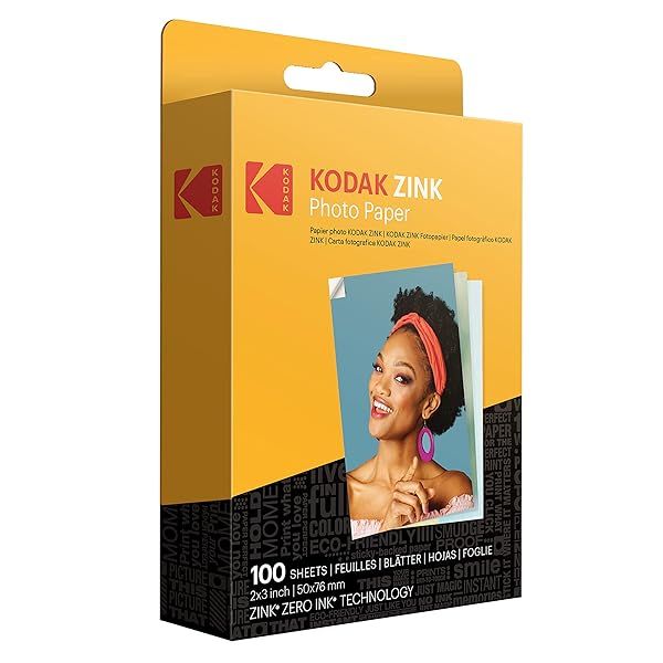 Zink KODAK 2x3 Premium Photo Paper (100 Sheets) for PRINTOMATIC, Smile & Step Cameras - Fast Shipping!