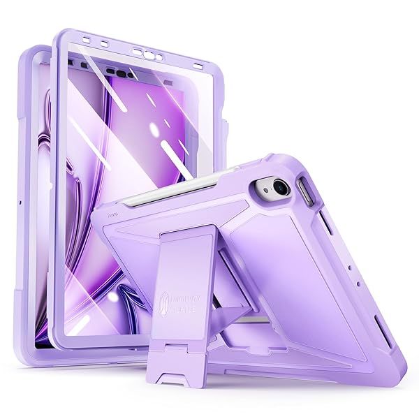 "Ztotop iPad Air 6th Gen Case with Screen Protector & Kickstand - Shockproof Cover for iPad Air 5/4 & iPad Pro 11" - Purple"