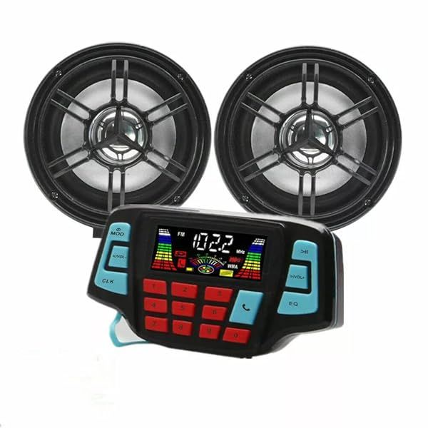 Beyondcity ATV Bluetooth Amplifier Sound System Waterproof Speakers for Motorcycle FM USB Audio 12V Stereo Black