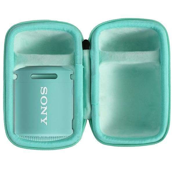 co2CREA Hard Case for Sony SRS-XB100/XB13/XB12 - Durable Black & Teal Design for Extra BASS Portable Speakers