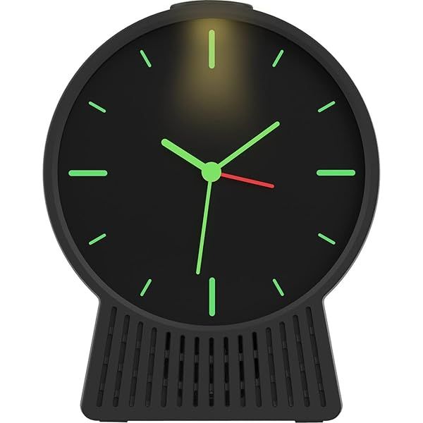 Core Innovations Retro Style Alarm Bluetooth Speaker Table Clock Black for Stylish Home Decor and Timely Wake Up