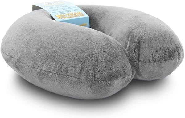 Comfortable Memory Foam Travel Neck Pillow with Washable Cover - Essential Airplane Accessory for Neck Pain Relief & Sleep