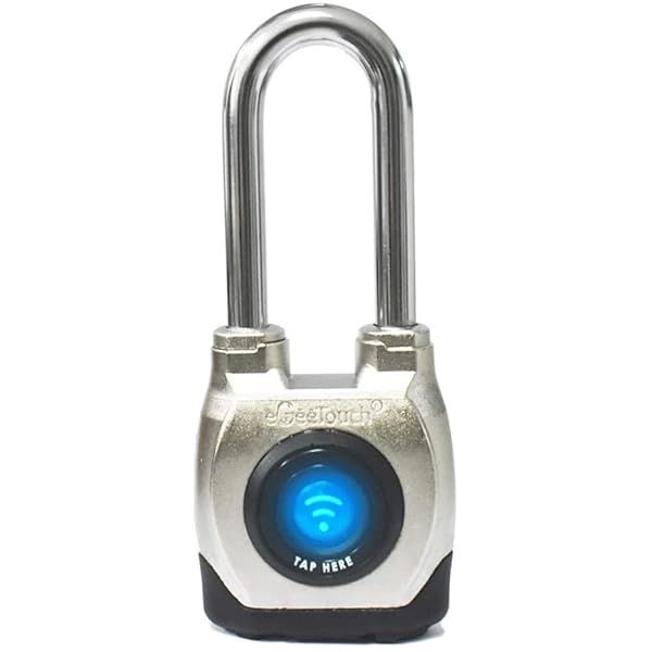 eGeeTouch 4th Gen Outdoor Smart Padlock: Weatherproof, Rugged, Bluetooth & NFC Fob - Ideal for Commercial Use