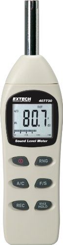 Extech 407730 Digital Sound Level Meter: Accurate 40-130dB Measurement in White