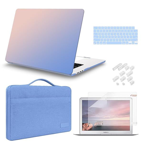 iCasso MacBook Air 15 inch Case 2023 2024 2025 Hard Shell Sleeve Bag Screen Protector Keyboard Cover Gradient Design