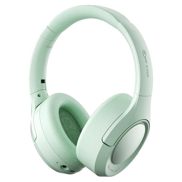 iKF King Wireless Active Noise Cancelling Headphones with Built-in Mic 100H Playback Foldable HiFi Sound for Workout Travel Homeoffice Greenness
