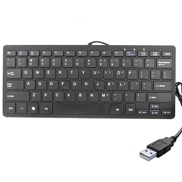 iKKEGOL USB Mini Slim 78-Key Compact Keyboard for PC & Mac - Thin, Lightweight Design for Desktop & Laptop Use