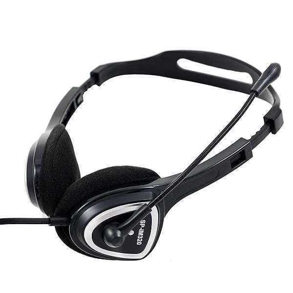 iMicro IM320 USB Headset: Noise Cancelling, Adjustable Mic, Wired for PC & Laptop - Black