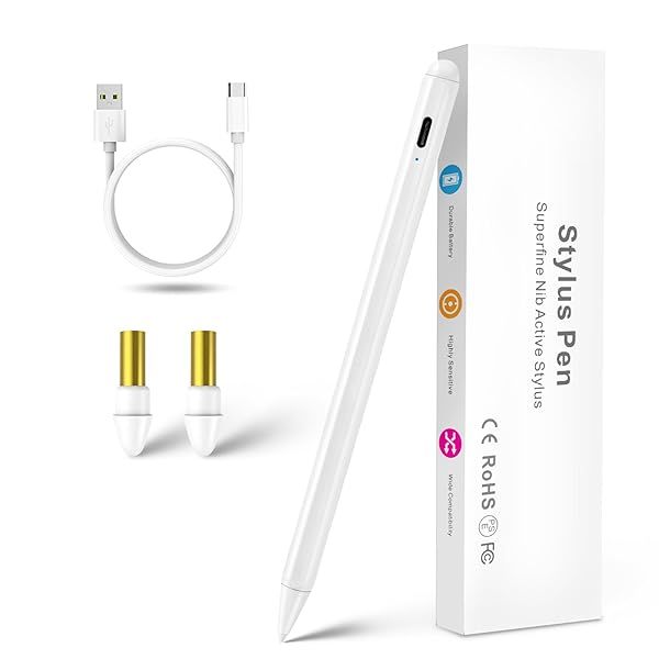 "Best iPad 10.2" Stylus Pencil with Palm Rejection & Type C Charge - Compatible with 8th, 9th, 10th Gen Apple iPads"