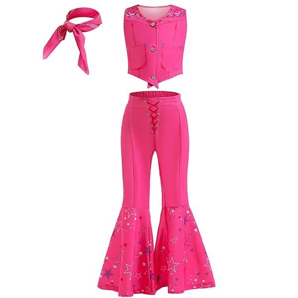 iTVTi Hot Pink Cowgirl Costume for Girls 3-4 Years Perfect for Halloween Birthday Party and Cosplay Dress Up