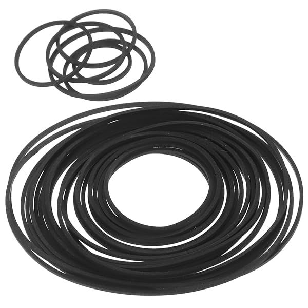 Ibasenice Record Player Belt Replacement 30 Pieces Rubber Belts for Cassette Tape Machine 1.2mm Square Belts