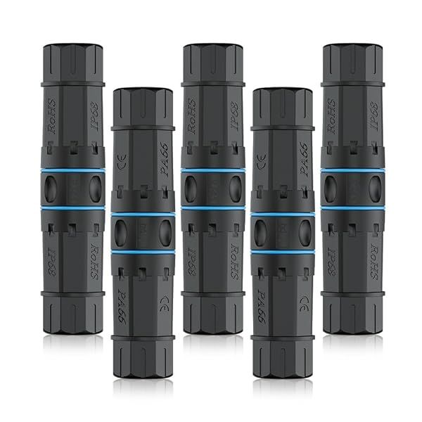 Iwillink Waterproof RJ45 Coupler Shielded Female to Female Ethernet Connector for Cat5e Cat6 Cat7 Outdoor Use 5 Pack