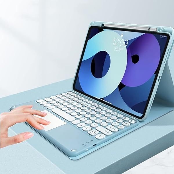 Kaitesi iPad Air 11 inch M2 Keyboard Case with Touchpad Detachable Keyboard for iPad Pro 11 inch Salmon Pink Color Cover