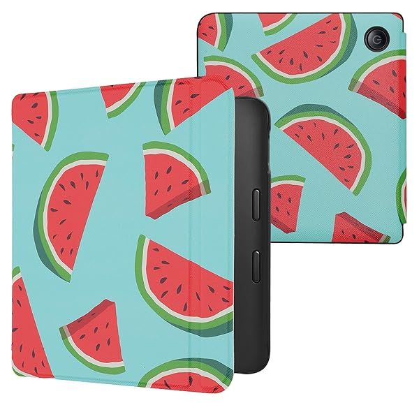 KWMobile Kobo Libra 2 Case - Stylish Watermelon Slices eReader Cover in Red, Green & Black