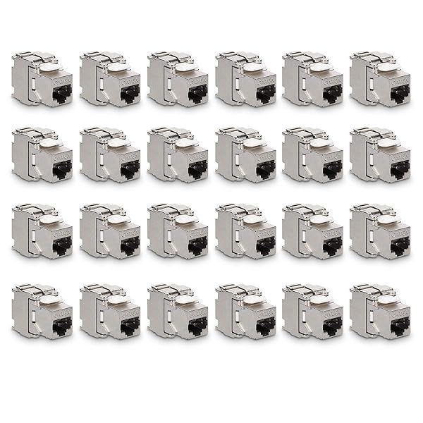 KWMobile 24-Piece CAT6A Shielded Keystone Jacks - High-Speed RJ45 Ethernet Modules for 10 Gbit Performance
