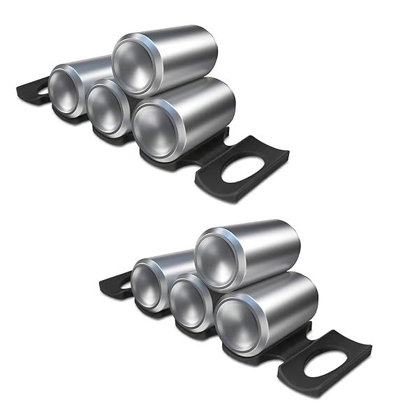 KWMobile Silicone Bottle Stacking Mat Set - Organize Bottles & Cans in Your Fridge - Black Refrigerator Holder Rack