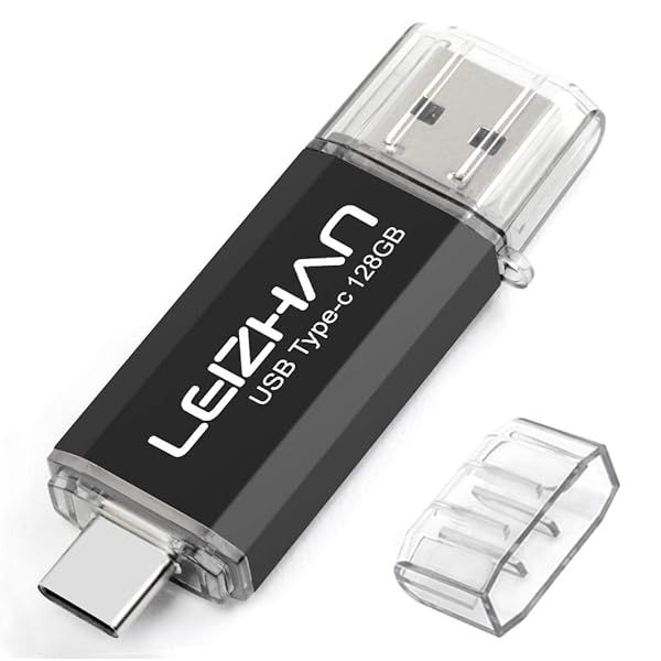 Leizhan 128GB USB C Flash Drive - Dual OTG Thumb Drive for Samsung Galaxy, LG, Google Pixel & More