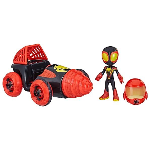 Marvel Spidey Web-Spinners Miles Drill Spinner Playset - 4-Inch Action Figure & Toy Cars for Kids 3+
