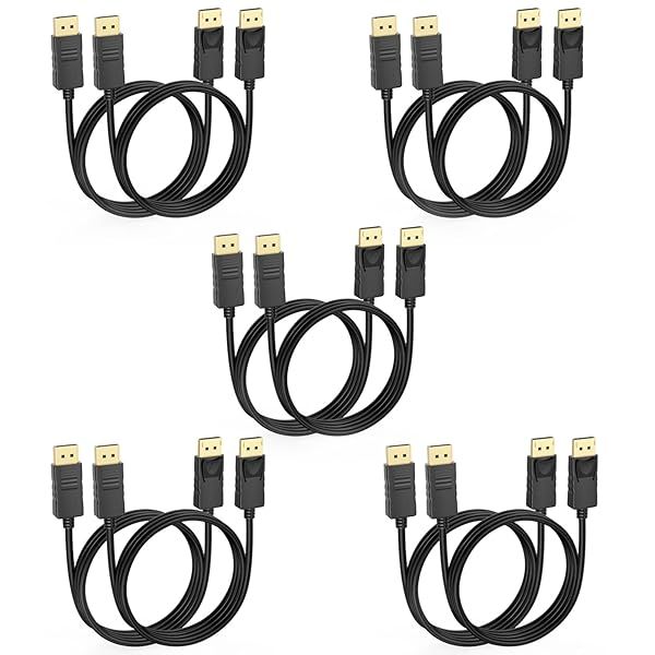 MOSIMLI 10-Pack DisplayPort to DisplayPort Cables 6FT 4K 60Hz Gold-Plated Male to Male for Computer Laptop Graphics Card