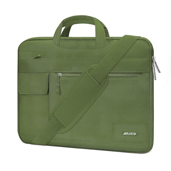 MOSISO Laptop Shoulder Bag for MacBook Air Pro 13-13.3 inch and 14 inch M3 M2 M1 Pro Max 2023-2021 Army Green Polyester Sleeve Case